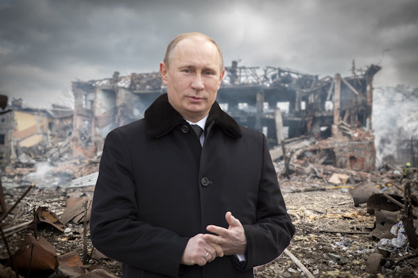 Poetin geschrokken tijdens bezoek Marioepol: “Ongelofelijk wat voor puinhoop de Oekraïners hier hebben aangericht”